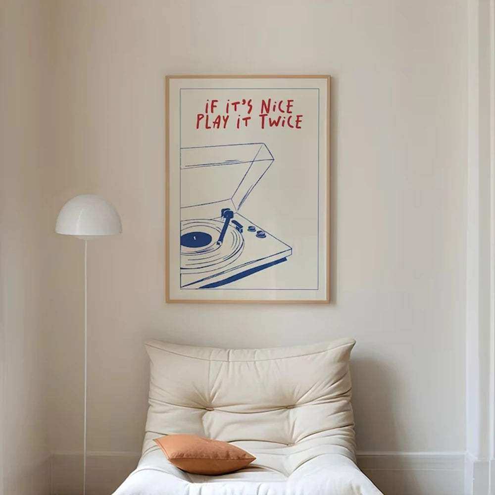 If It's Nice Play It Twice print shown in an interior