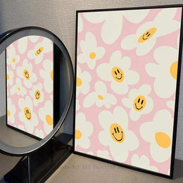 Joyful Garden canvas wall art shown in an interior