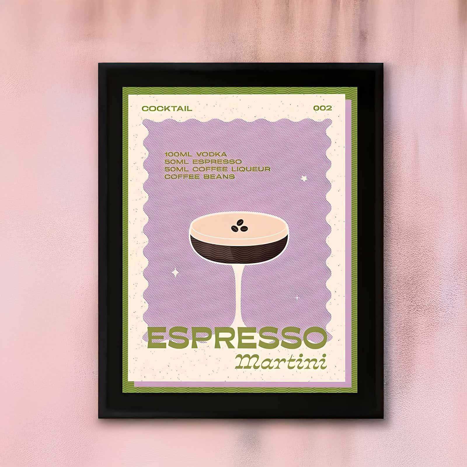 Midnight Espresso Martini cocktail canvas print