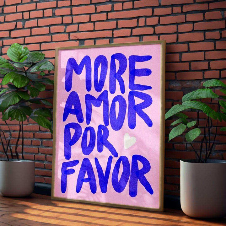 More Amor Por Favor Print (3 Colours) - Sickhaus - Quirky Home Accessories UK