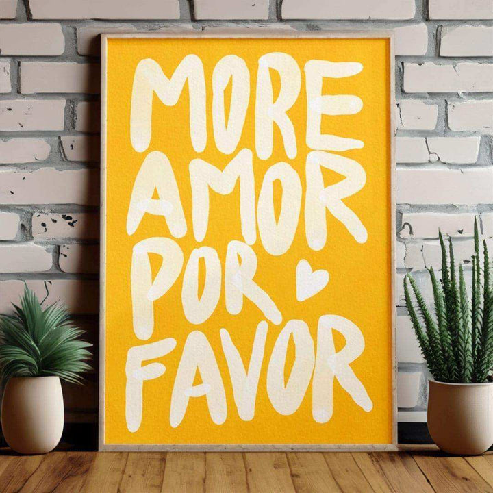 More Amor Por Favor Print (3 Colours) - Sickhaus - Quirky Home Accessories UK