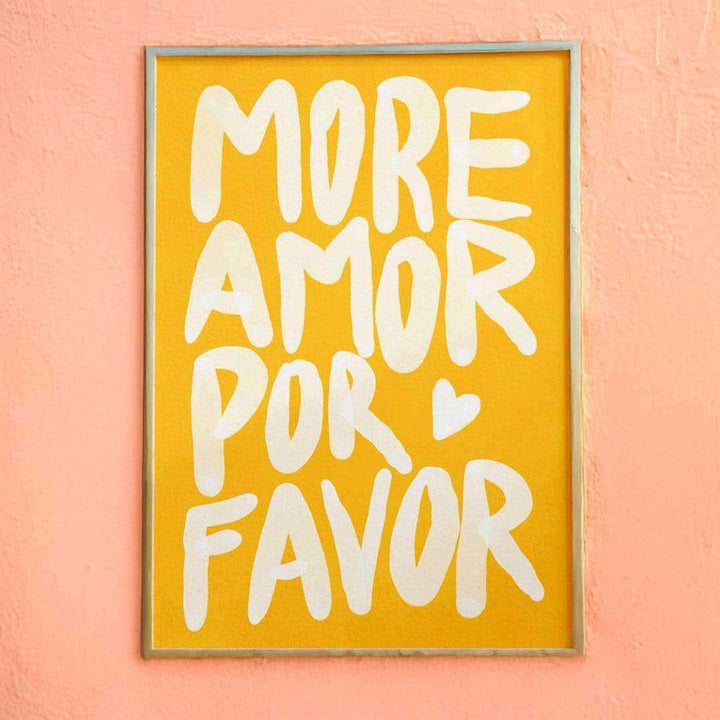 More Amor Por Favor Print (3 Colours) - Sickhaus - Quirky Home Accessories UK