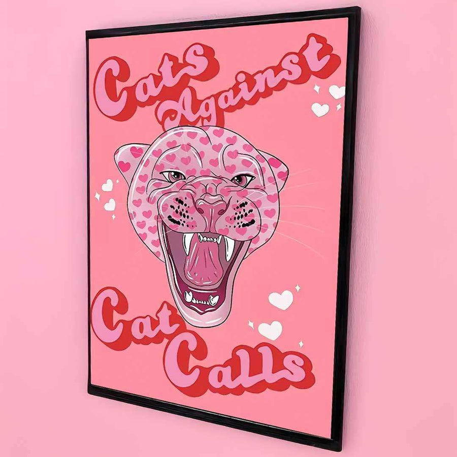 No Means NO pink leopard canvas print
