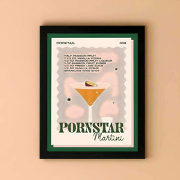 Pornstar Martini cocktail canvas print in orange and pink