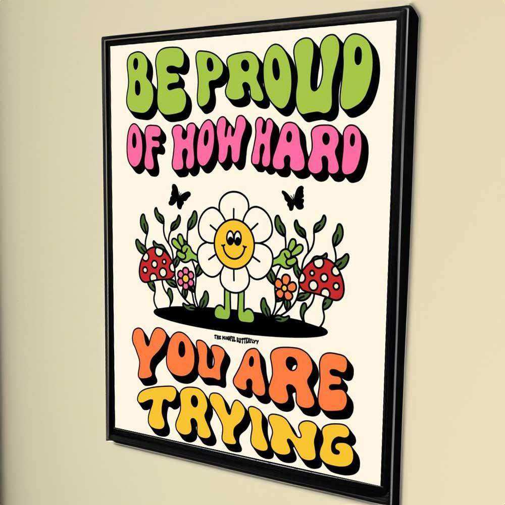 Proud Blooms motivational flower canvas print