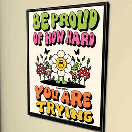 Proud Blooms motivational flower canvas print