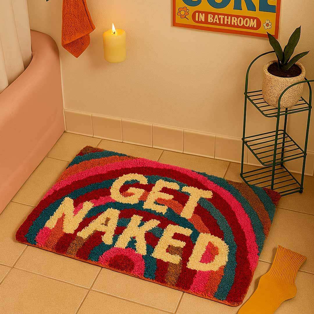 Rainbow Get Naked Bath Mat - Sickhaus - Quirky Home Accessories UK