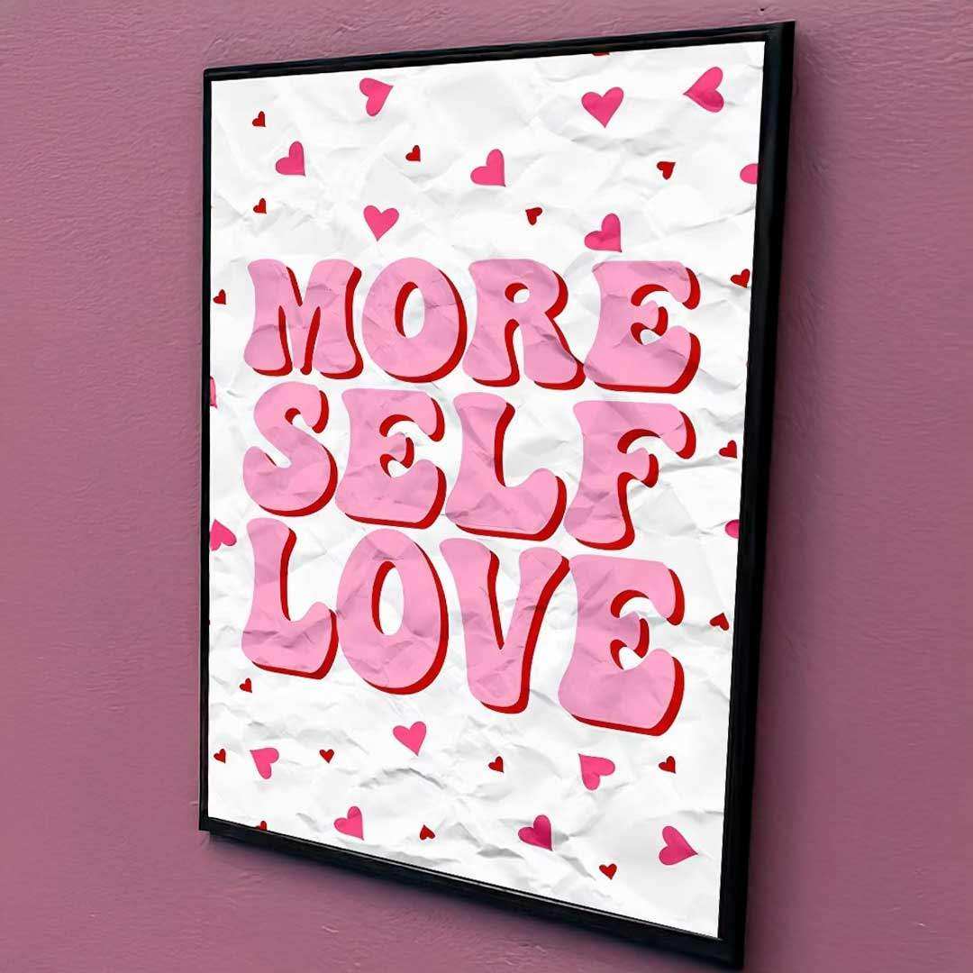 Self-Care Club pink affirmation canvas print