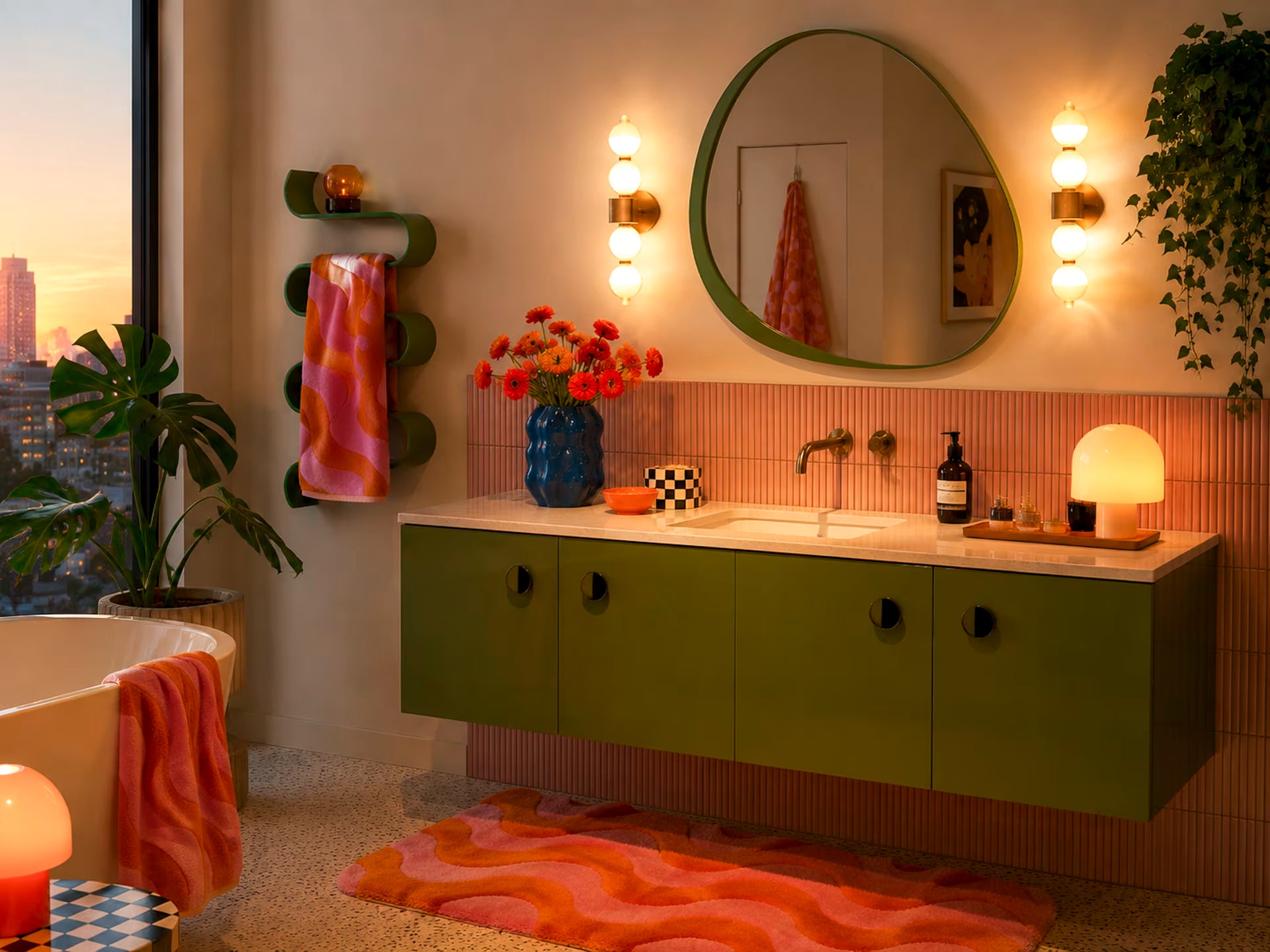 7 Colourful Bathroom Ideas That Work in Rentals
