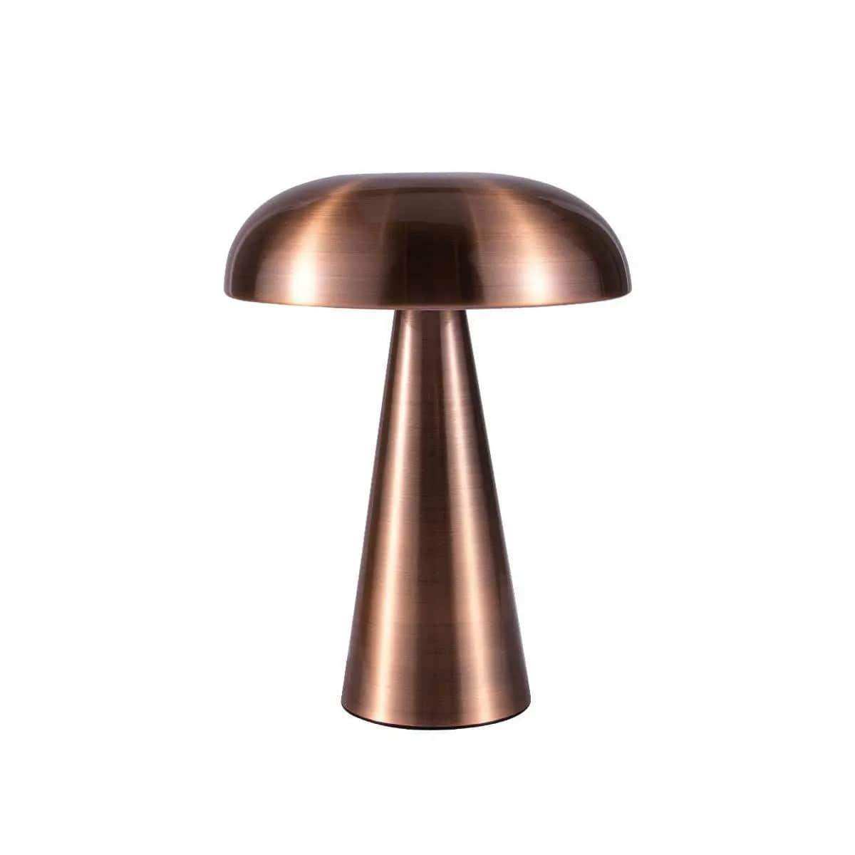 Sleek Abstract lamp with plated-metal dome shade