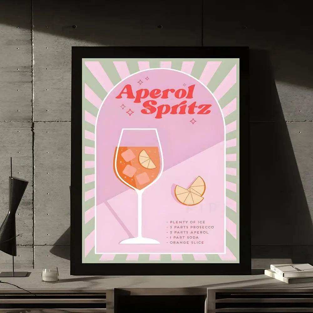 Sunset Aperol Spritz cocktail canvas print