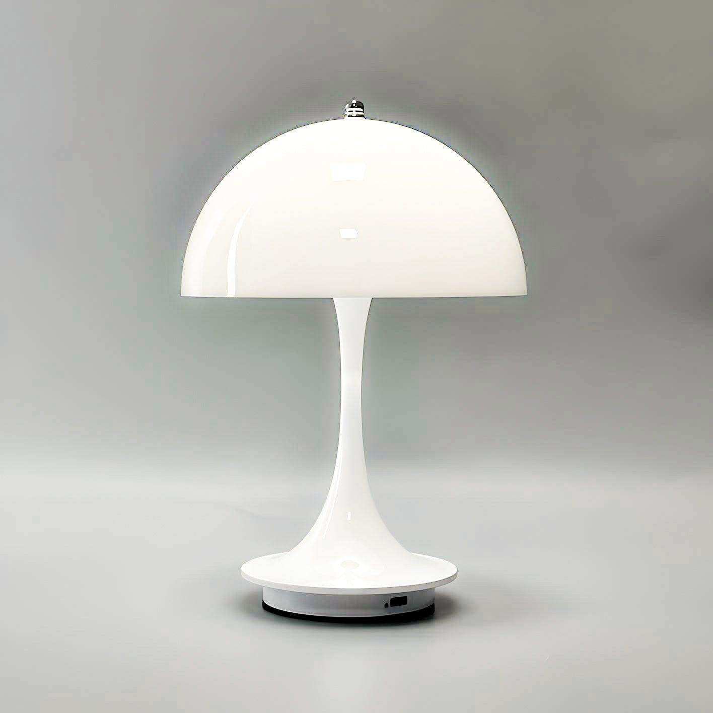 The Luna rechargeable mushroom lamp in orange