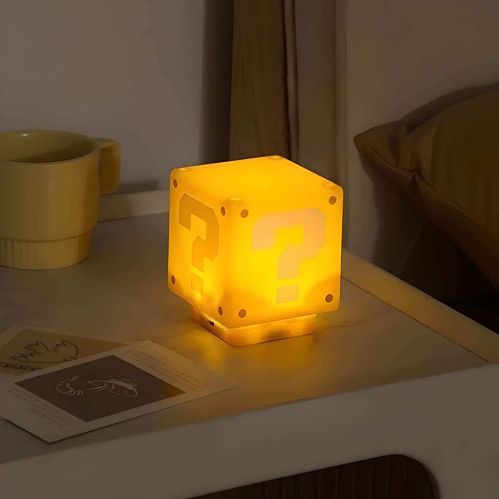 USB-charging question mark night light for shelves