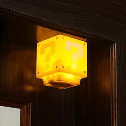 Compact glowing question mark cube lamp