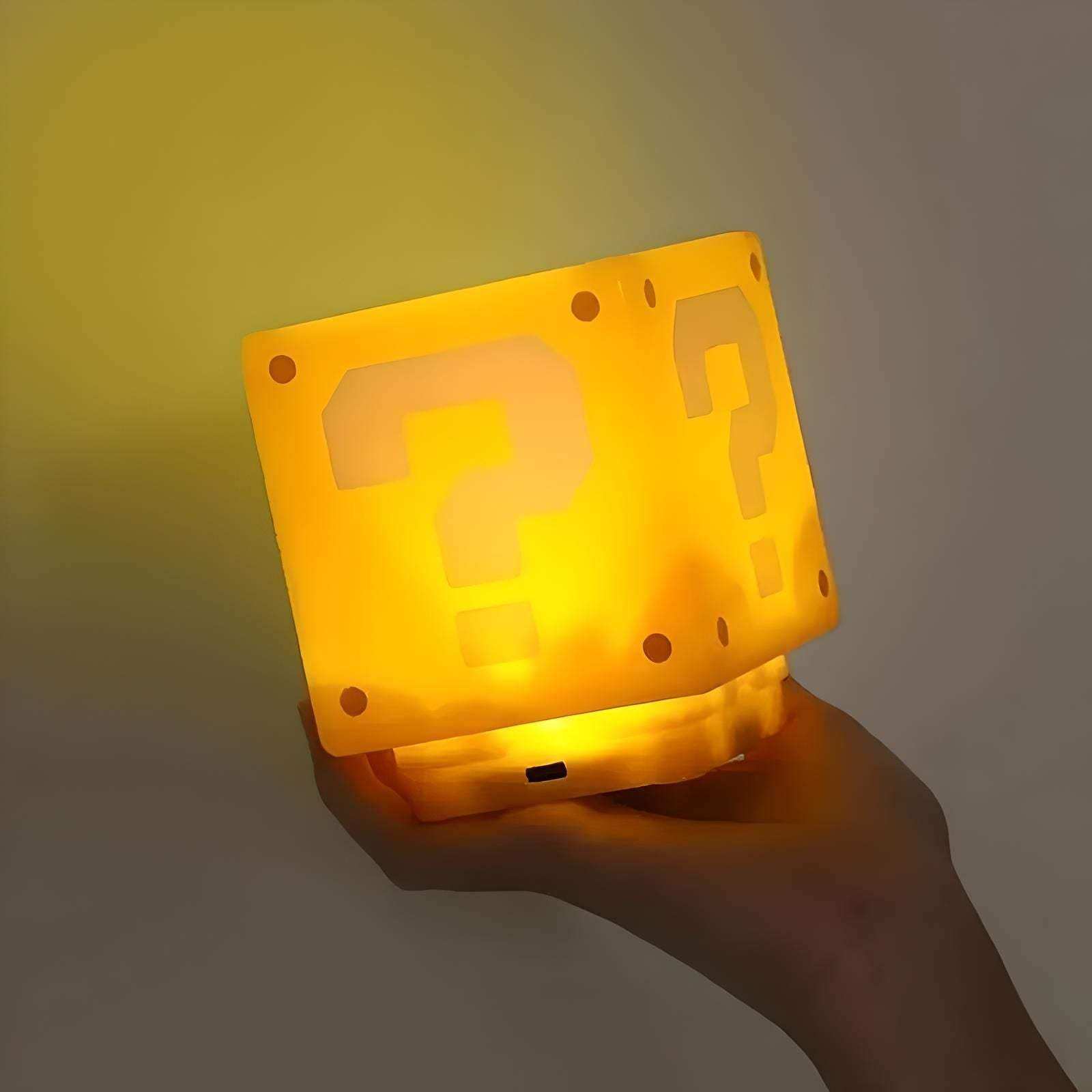 Question mark LED cube night light with 3D glow