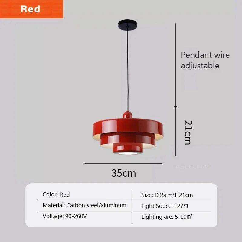 Layered retro pendant light shown from the side