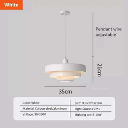 Orange, green, red, black and white pendant light options