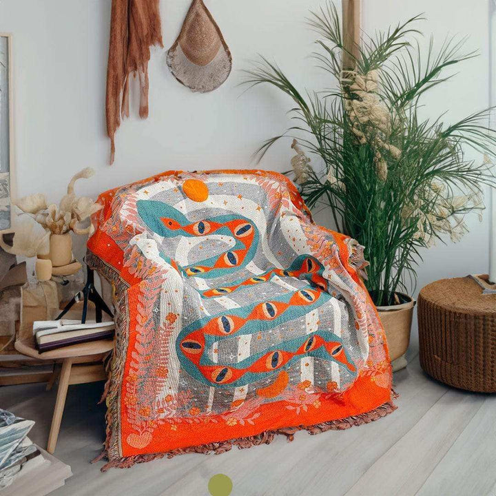 The Serpent Woven Tapestry / Throw - Sickhaus - Quirky Home Accessories UK