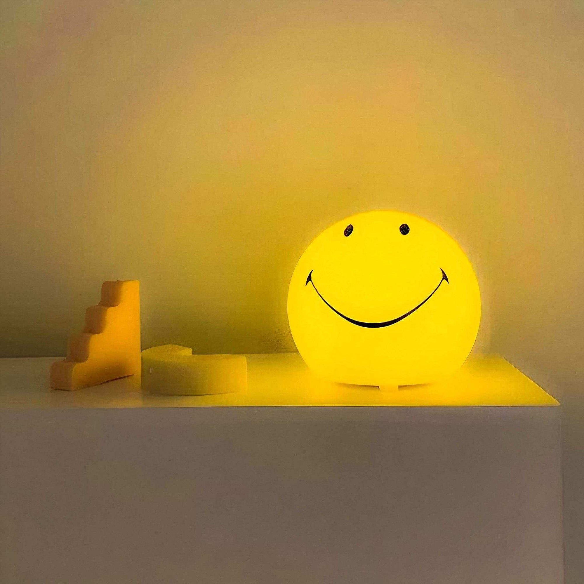 23cm smiley night light for bedside tables and shelves