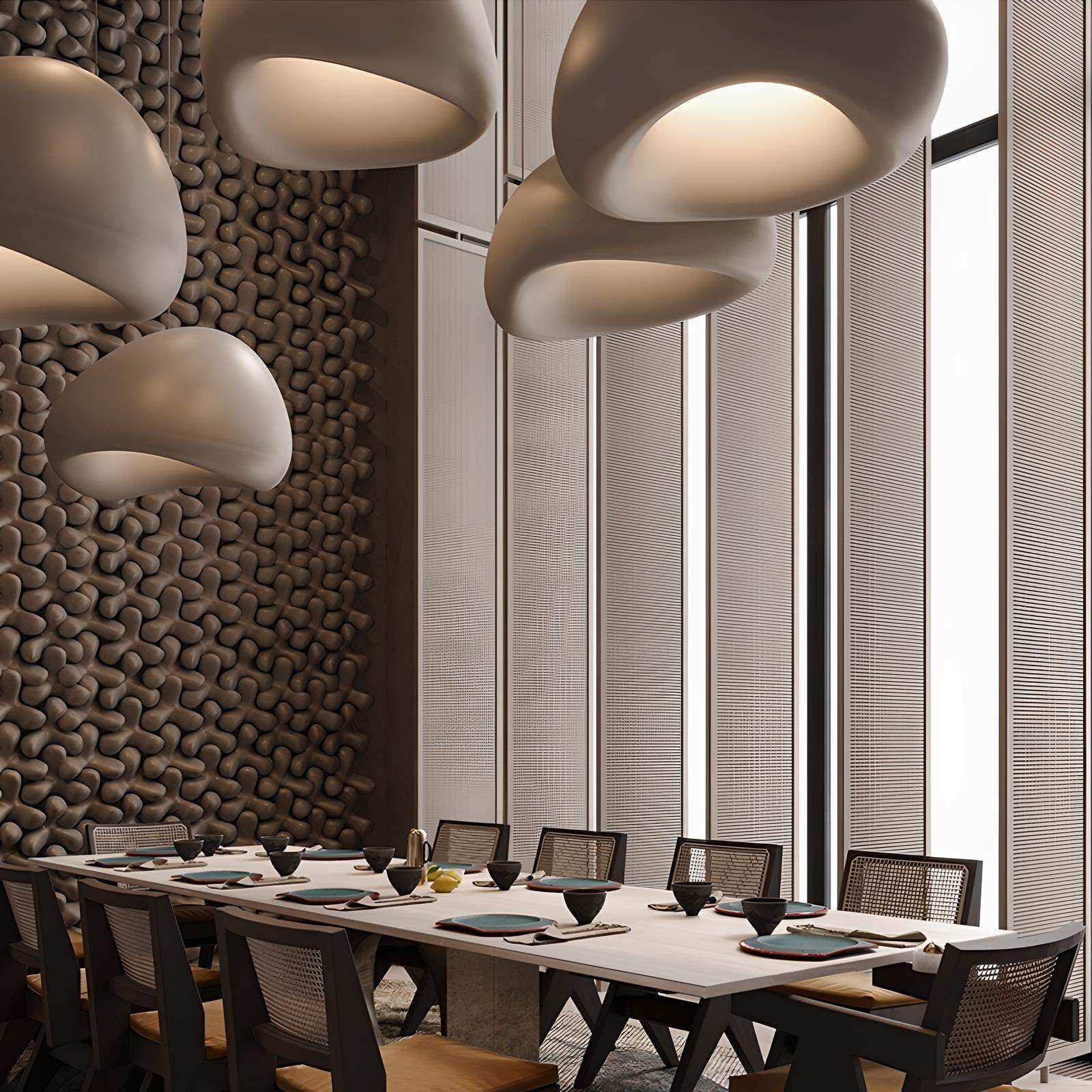 Grey textured Wabi-sabi pendant light