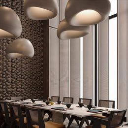 Grey textured Wabi-sabi pendant light