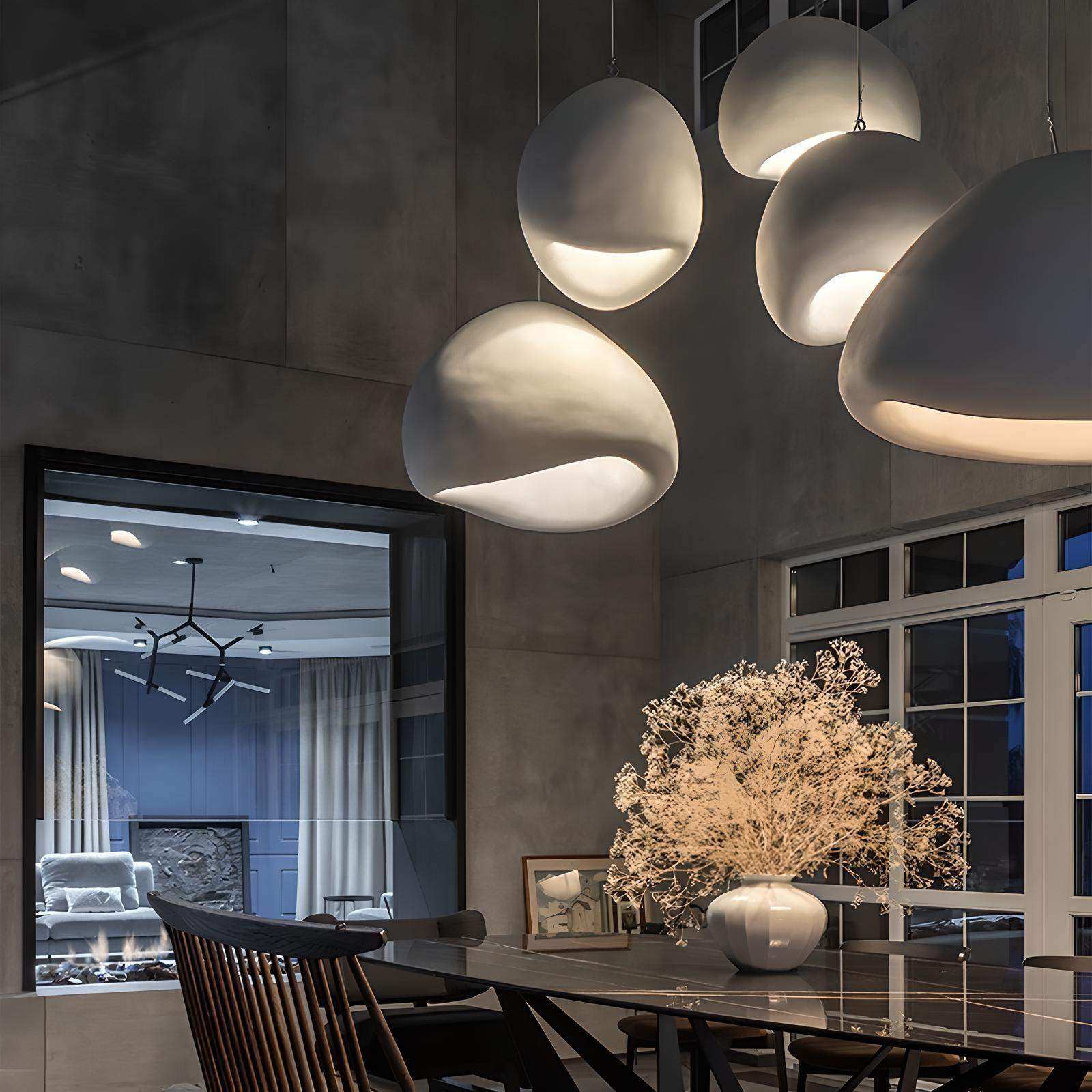 Style B Wabi-sabi pendant light with angular form