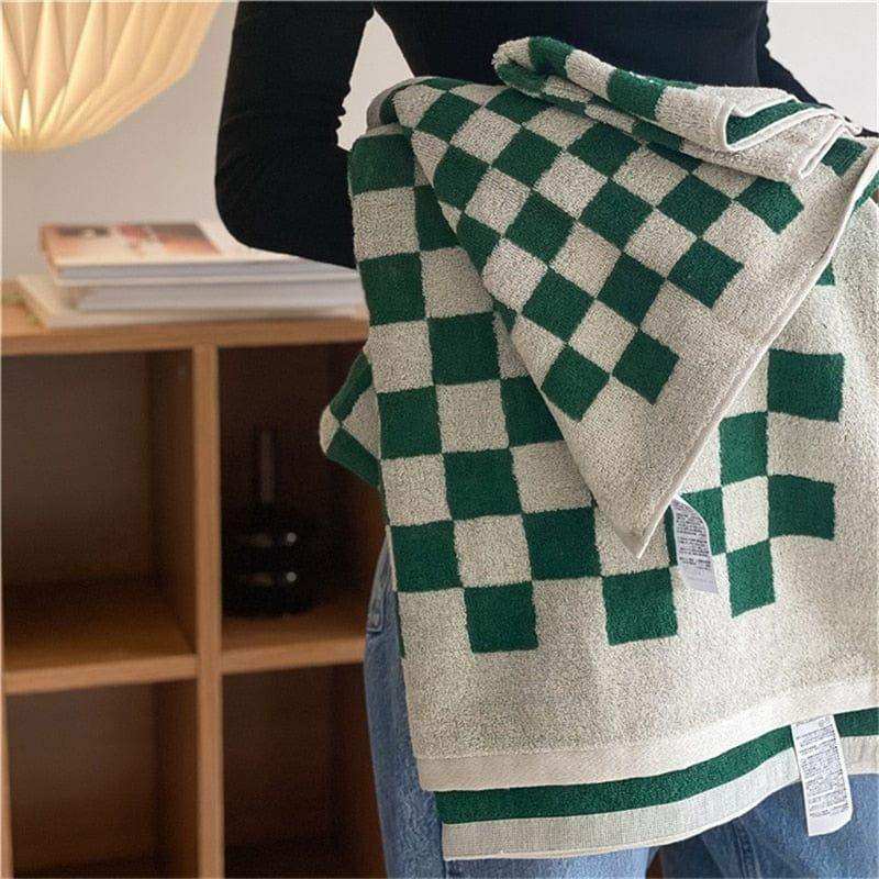 Checkerboard Bath Towels - Sickhaus - Quirky Home Accessories UK