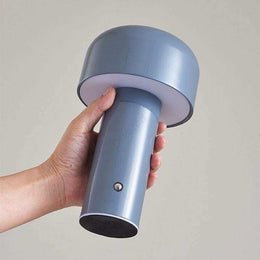 Mini Mushroom desk lamp shown in blue finish