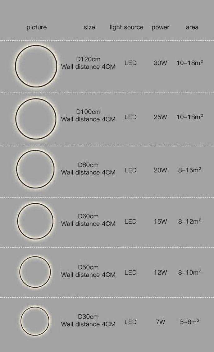 Minimalist circular wall light with black or gold finish options