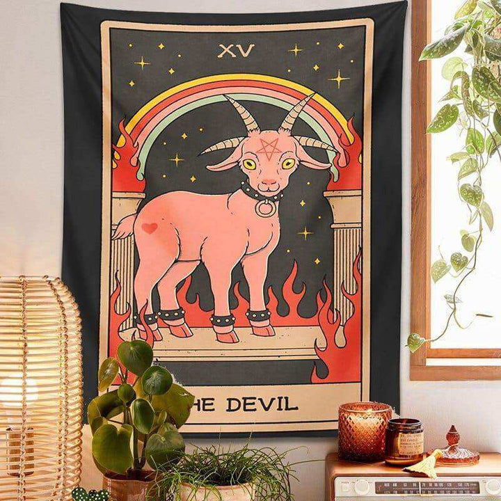 The Devil Tarot Tapestry - Sickhaus - Quirky Home Accessories UK