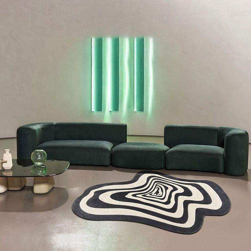 Black and white Illusion Rug pattern