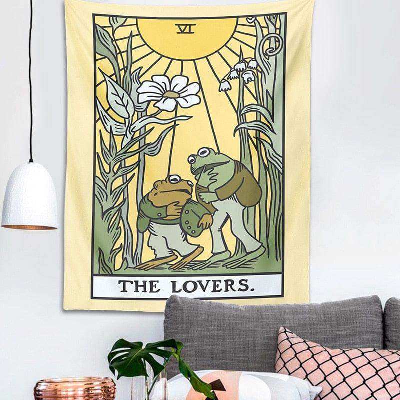 The Lovers Frog Tarot Tapestry - Sickhaus - Quirky Home Accessories UK