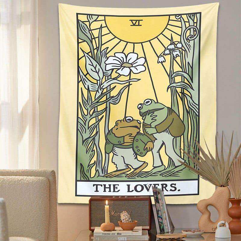 The Lovers Frog Tarot Tapestry - Sickhaus - Quirky Home Accessories UK