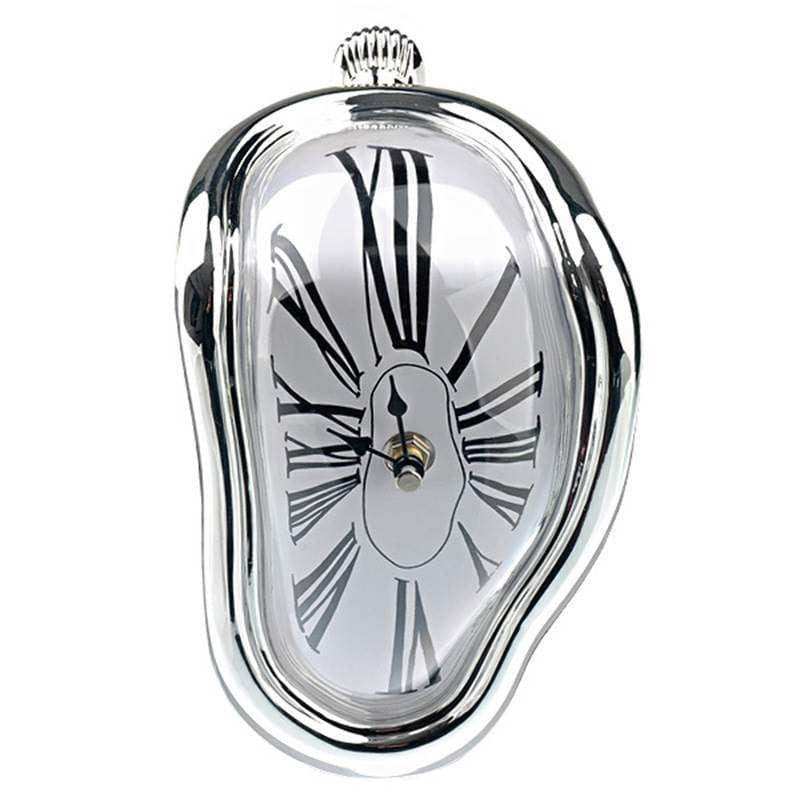 Compact freestanding Melting Clock with curved form