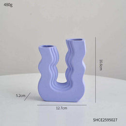Beige Wavy Wonder ceramic vase