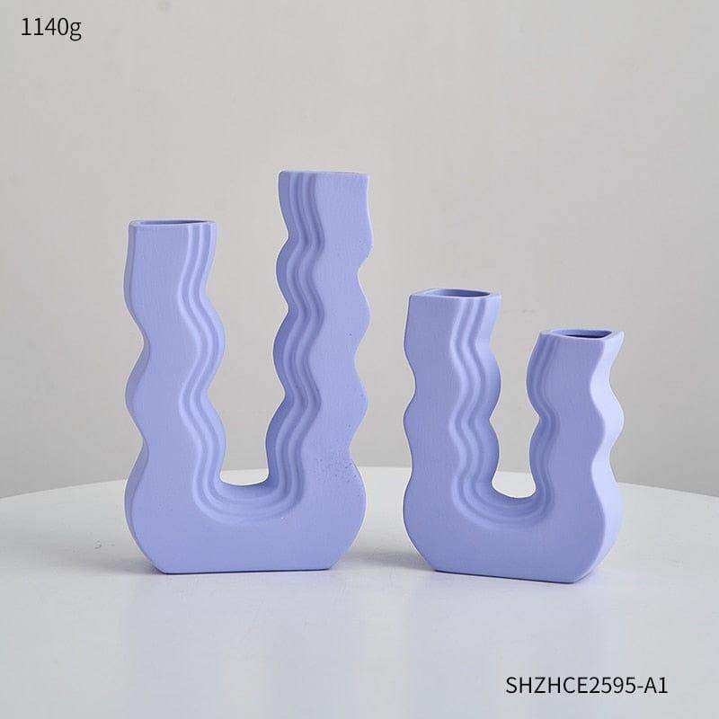 Green Wavy Wonder ceramic vase