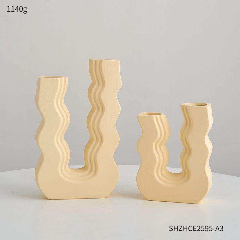 Small Beige Wavy Wonder Vase