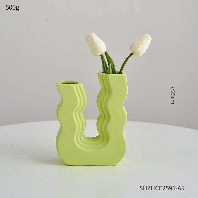 Small Green Wavy Wonder Vase