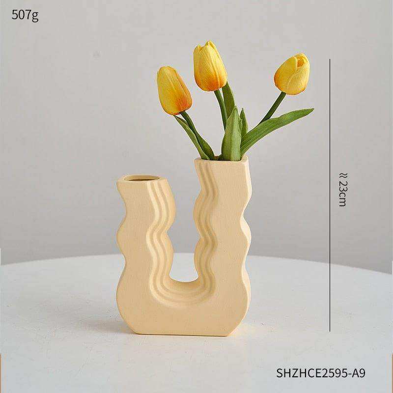 Large Beige Wavy Wonder Vase